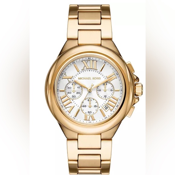 Michael Kors Women's Camille Chronograph Gold-Tone  Watch 43mm - Picture 1 of 10